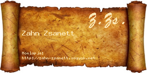 Zahn Zsanett névjegykártya